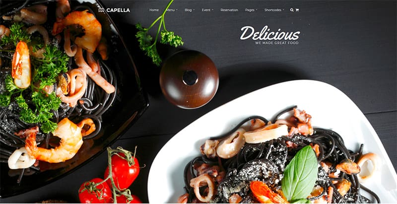 Capella themes wordpress creer site internet restaurant bistrot