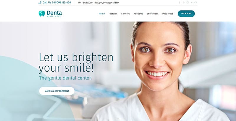 Denta themes wordpress creer site web hopital medecin clinique