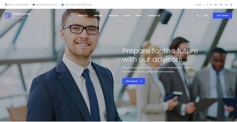 Gisborne themes wordpress creer site internet societe conseil cabinet consulting