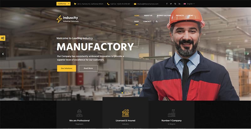 Induscity themes wordpress creer site web entreprise consulting cabinet industrie