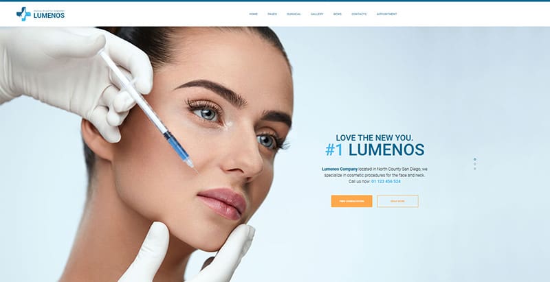 Lumenos themes wordpress creer site web hopital medecin clinique