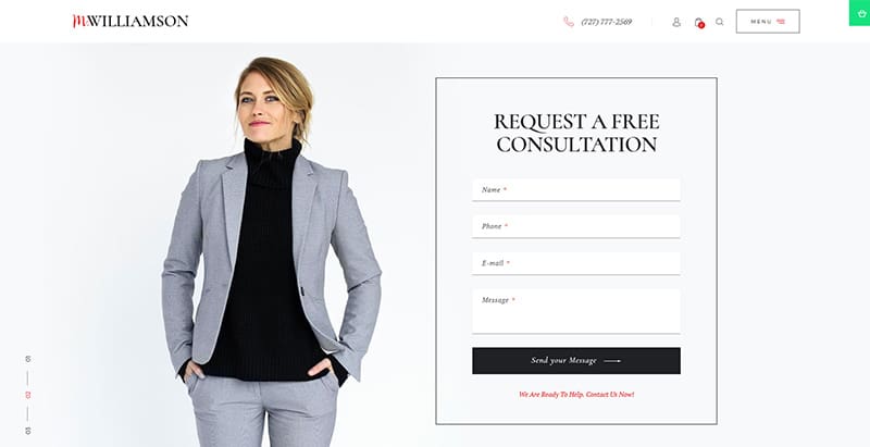 M.williamson themes wordpress creer site web cabinet avocat procureur juge notaire