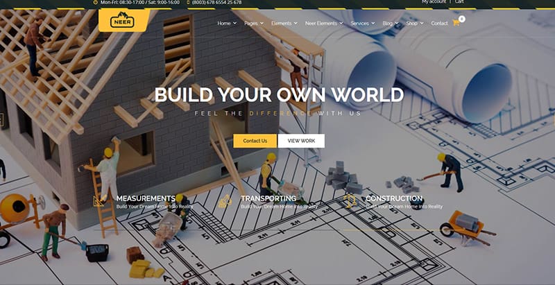 Neer themes wordpress creer site web entreprise construction architecture