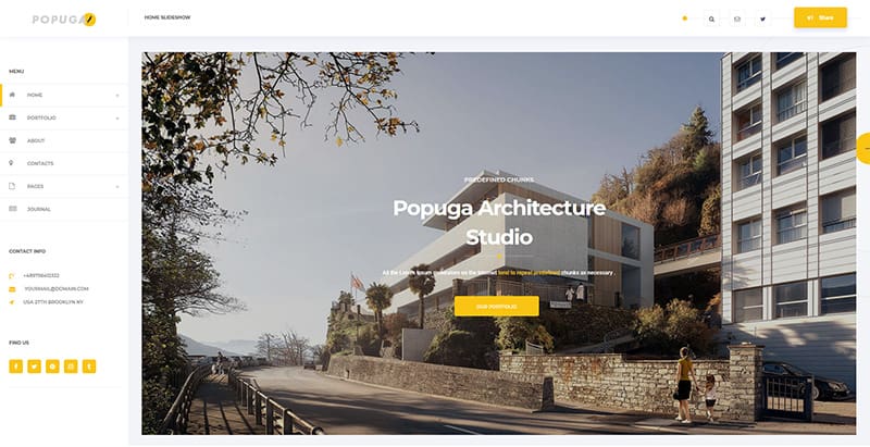 Popuga themes wordpress creer site web photographe illustrateur designer