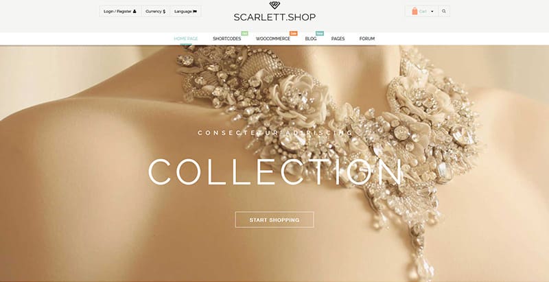 المواضيع سكارليت وورد إنشاء موقع بيع المجوهرات أساور الساعات