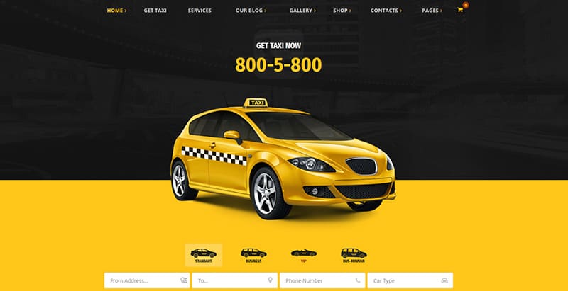 Taxipark themes wordpress creer site internet entreprise transports