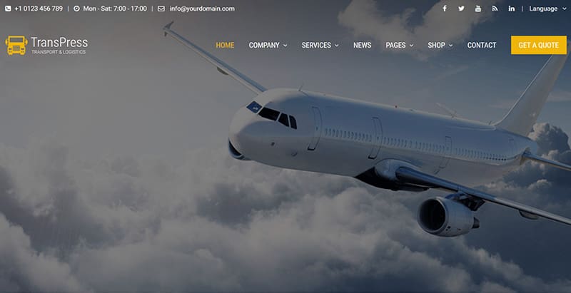 Transpress themes wordpress creer site web entreprise logistique