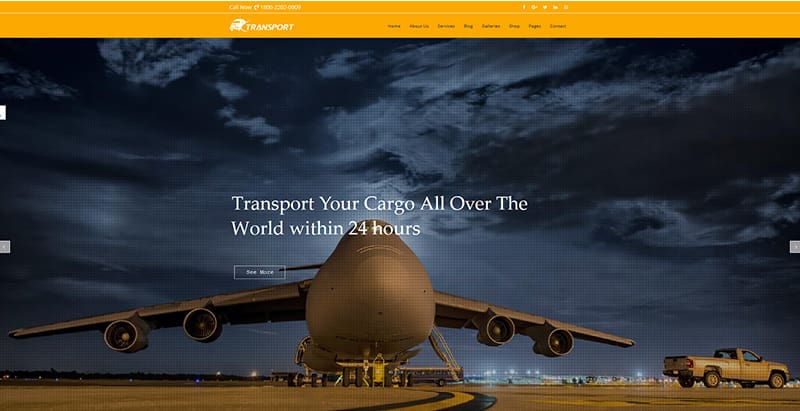 Transport logistics themes wordpress creer site internet entreprise transports