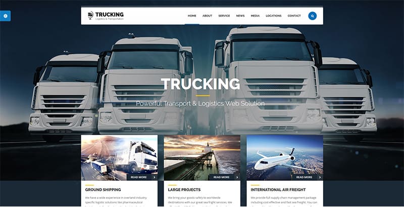 Trucking themes wordpress creer site web entreprise logistique