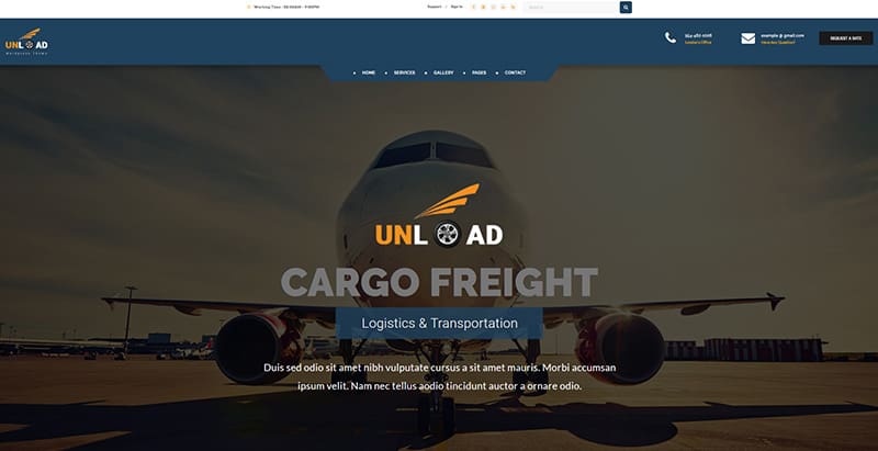 Unload themes wordpress creer site web entreprise logistique