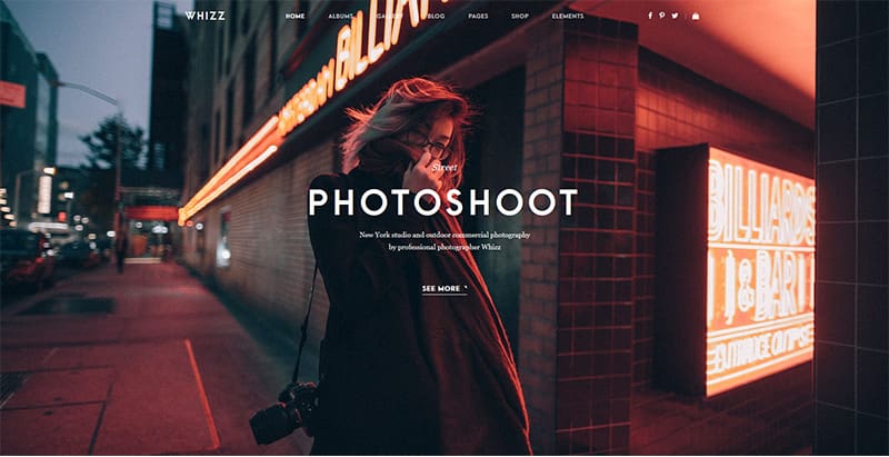 Whizz themes wordpress creer site web photographe illustrateur designer