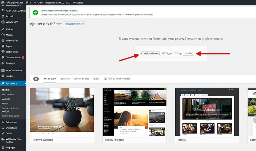 Tutoriel creation blog wordpress choisir fichier Tutoriel creation blog wordpress choisir fichier