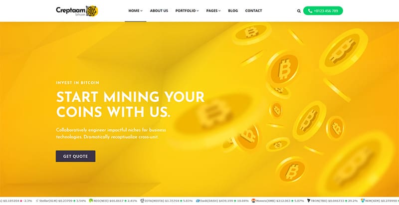 Creptaam themes wordpress creer site internet entreprise crypto monnaies devises thèmes WordPress de crypto-monnaies - Creptaam