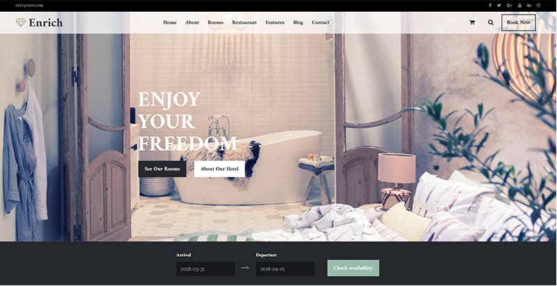 Enrich themes wordpress premium creer site web hotel motel