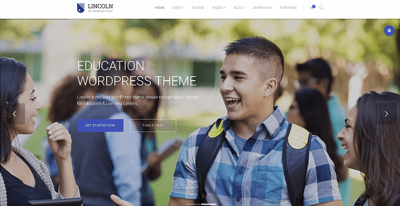 Lincoln themes wordpress creer site web e learning education en ligne Lincoln meilleurs thèmes WordPress d'université