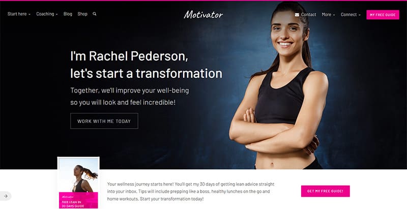 Motivatorguru themes wordpress creer site web clubs gym fitness coach