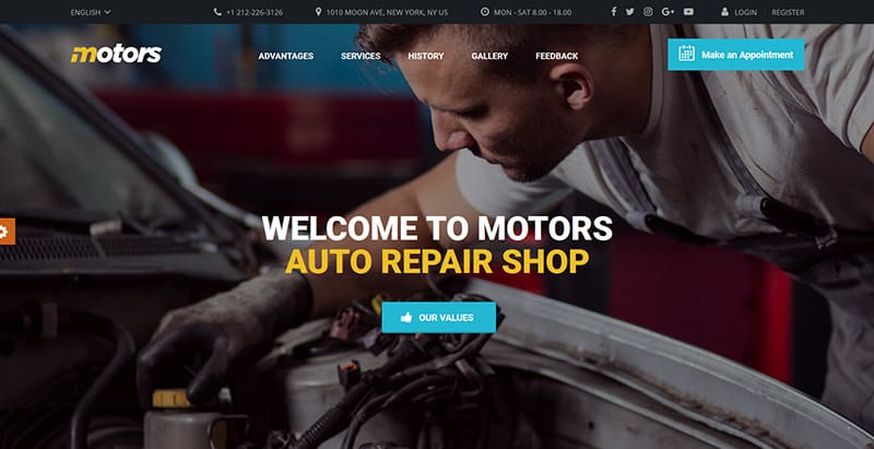 Motors themes wordpress creer site web agence entreprise start up