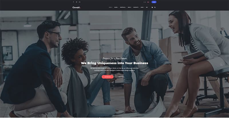 Oswald themes wordpress creer site web entreprise startup fab lab