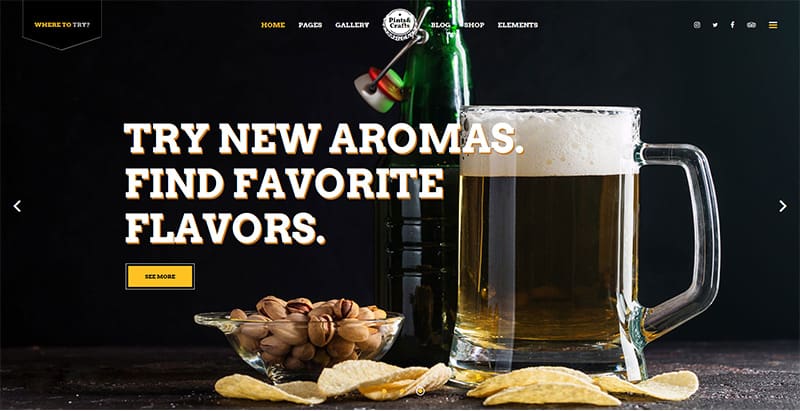 Pintscrafts themes wordpress creer site internet restaurant pub snack café