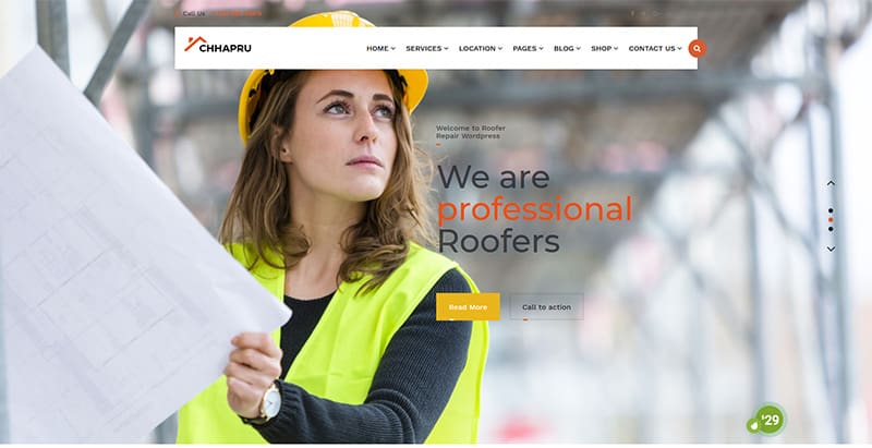 Roofing repair themes wordpress creer site internet entreprise genie civil