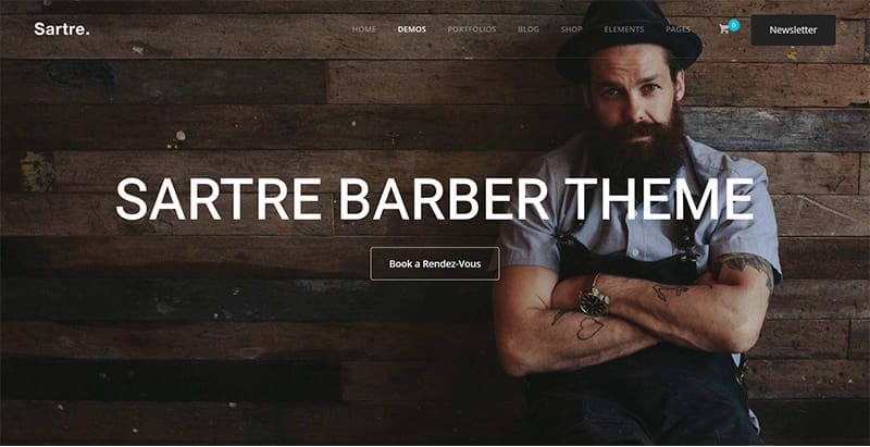 Sartre themes wordpress creer site internet salon coiffure barbershop