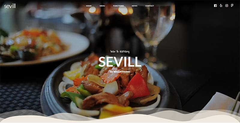 Sevill themes wordpress creer site internet restaurant pub snack café