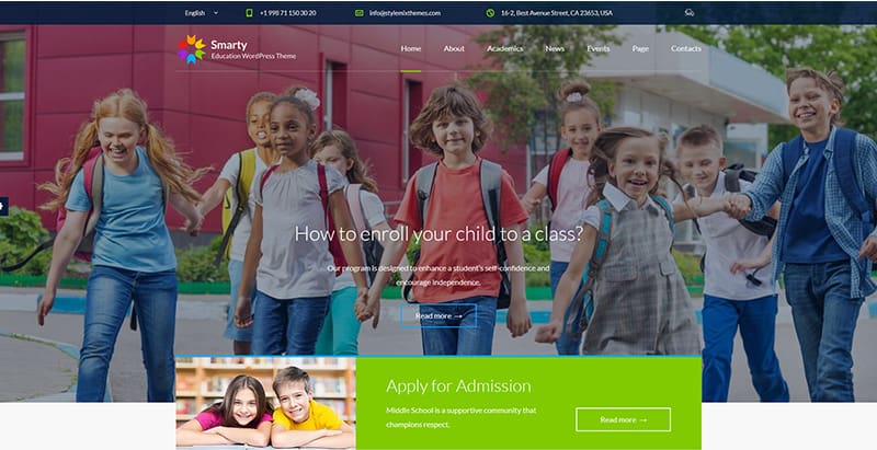 Smarty themes wordpress creer site internet educatif e learning education