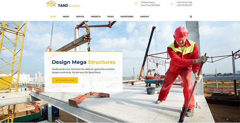 Tanj themes wordpress creer site internet entreprise genie civil