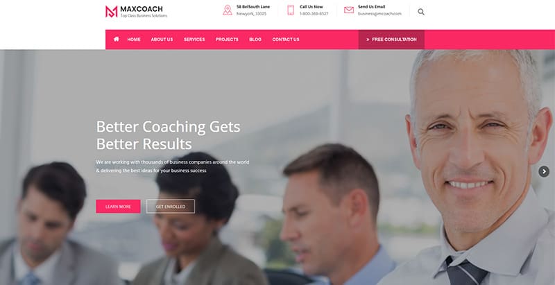 Maxcoach themes wordpress creer site web agence financiere entreprise