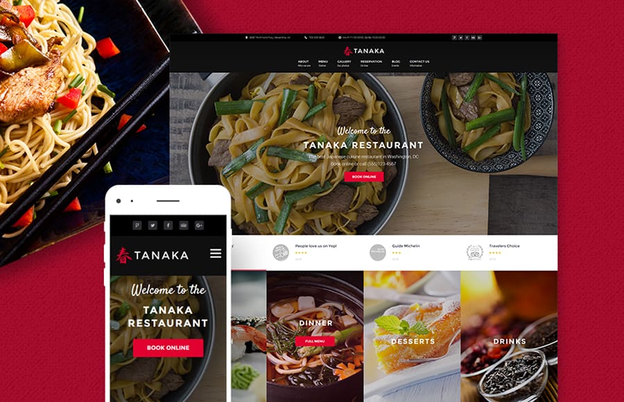 60113 big Japanese Restaurant WordPress Template