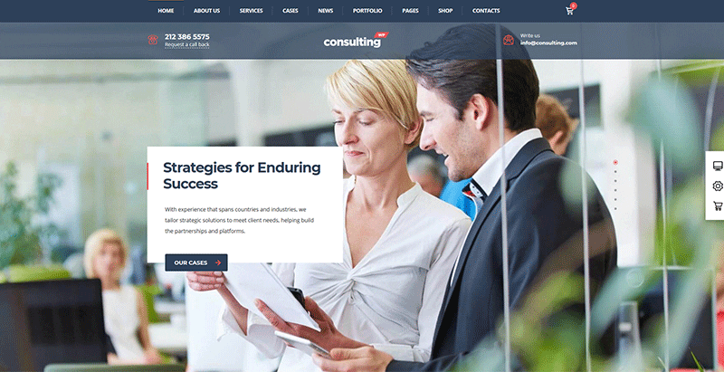 Consulting wp themes wordpress creer site web entreprise courtage