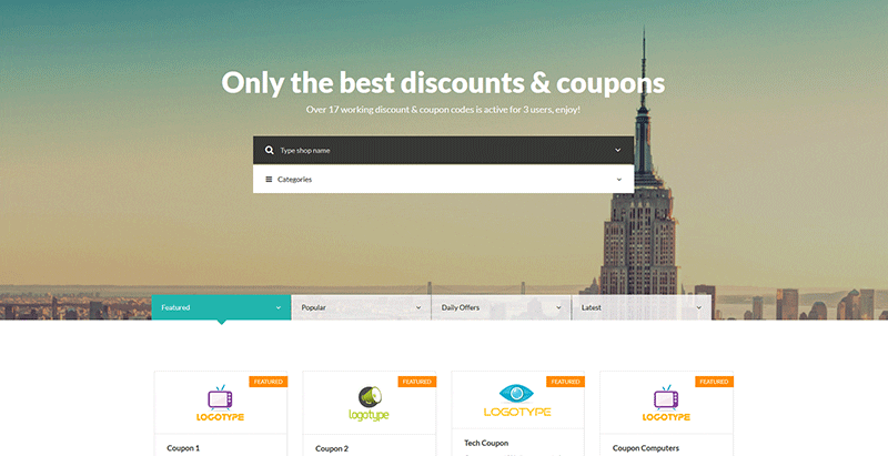 Couponer themes wordpress creer site internet coupons deals