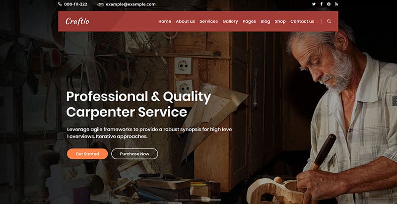 موضوعات Craftio وورد إنشاء موقع إلكتروني لشركة SME