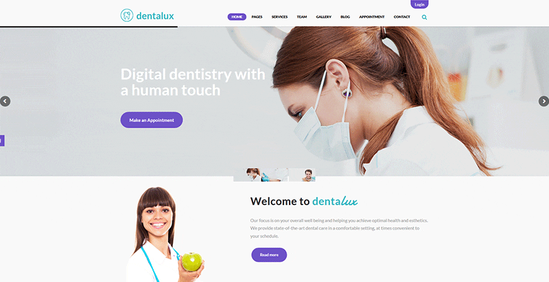 Dentalux themes wordpress creer site web dentiste dental medical meilleurs thèmes WordPress - Dentalux créer un site web dentiste