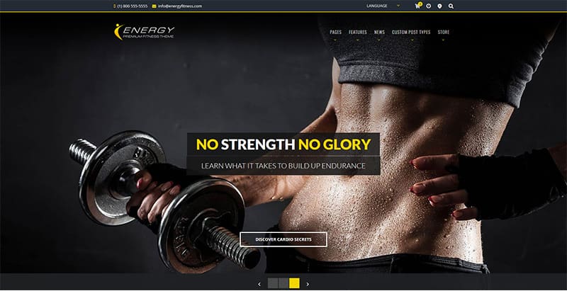 Energy themes wordpress creer site internet club fitness