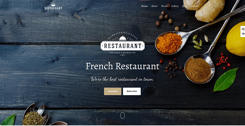 Engage themes wordpress creer site internet restaurant cafe bistrot