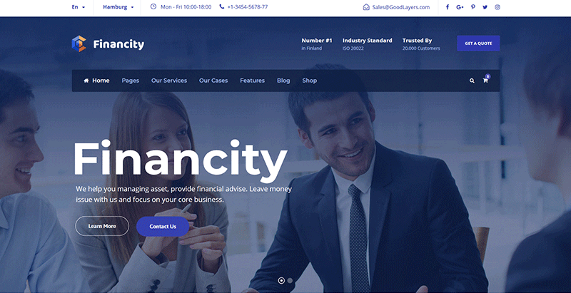 Financity themes wordpress creer site web entreprise courtage