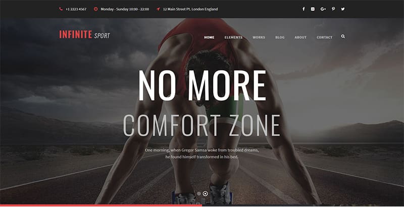Infinite themes wordpress creer site internet club fitness