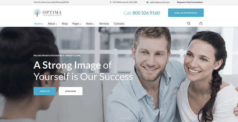 Optima themes wordpress creer site internet hopital hospital clinic