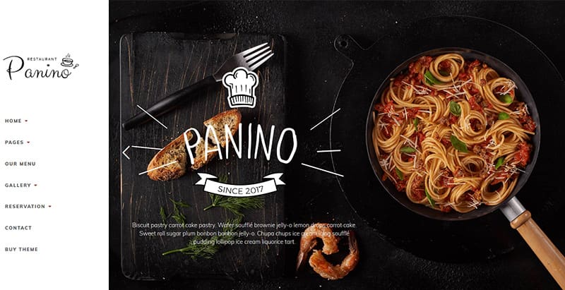 Panino themes wordpress creer site web restaurant cafe bistrot