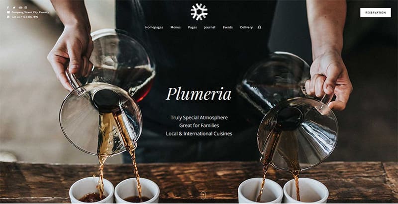 Plumeria themes wordpress creer site web restaurant cafe bistrot