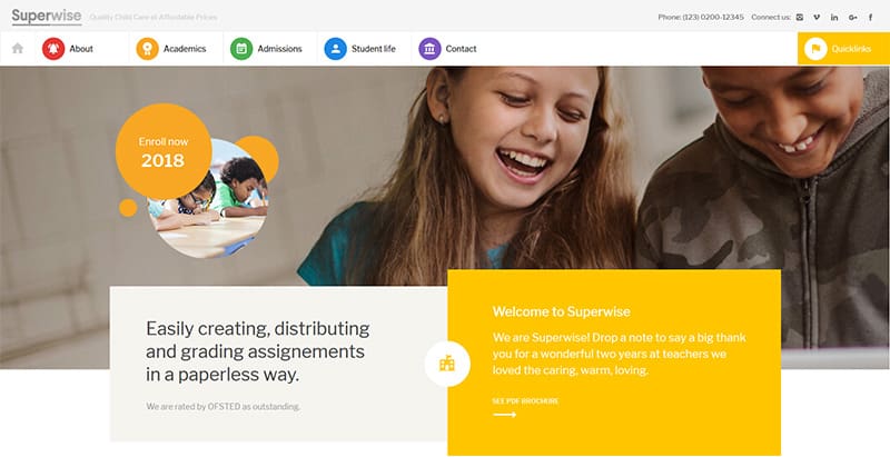 Superwise themes wordpress creer site web e learning education enseignement