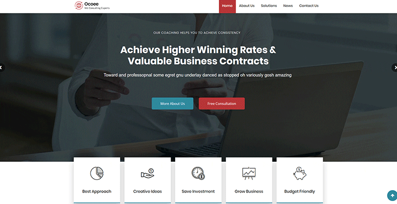 Ocoee themes wordpress creer site web entreprise pme startup