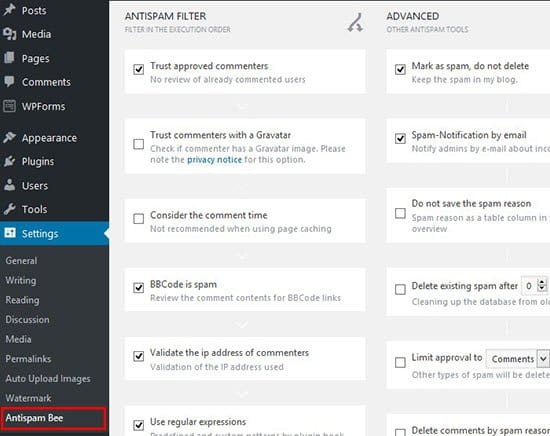 plugin anti spam réglages.jpg