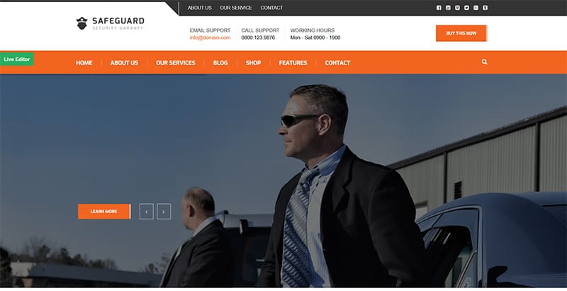 Safeguard themes wordpress creer site web entreprise securite surveillance meilleurs thèmes WordPress - Safeguard