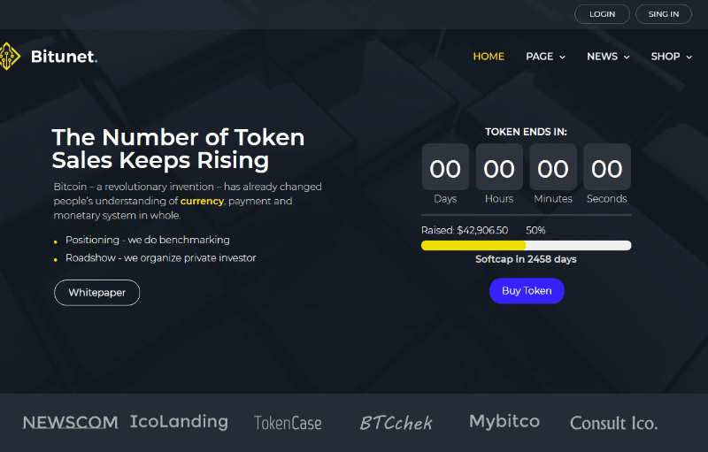 Bitunet - Themes wordpress creer site web entreprise cryptomonnaies thèmes WordPress pour créer un site web d'entreprise de cryptomonnaies