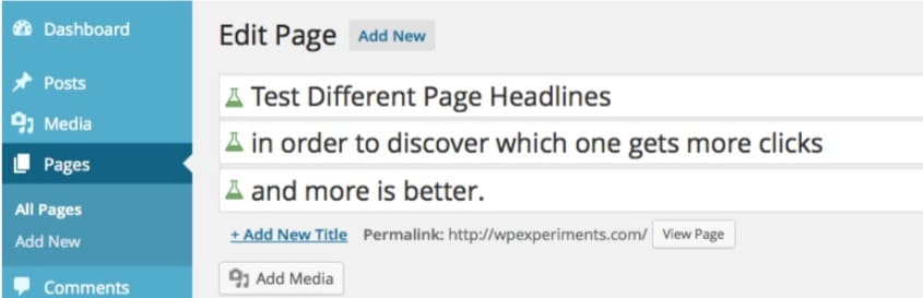 Title experiments Title experiments