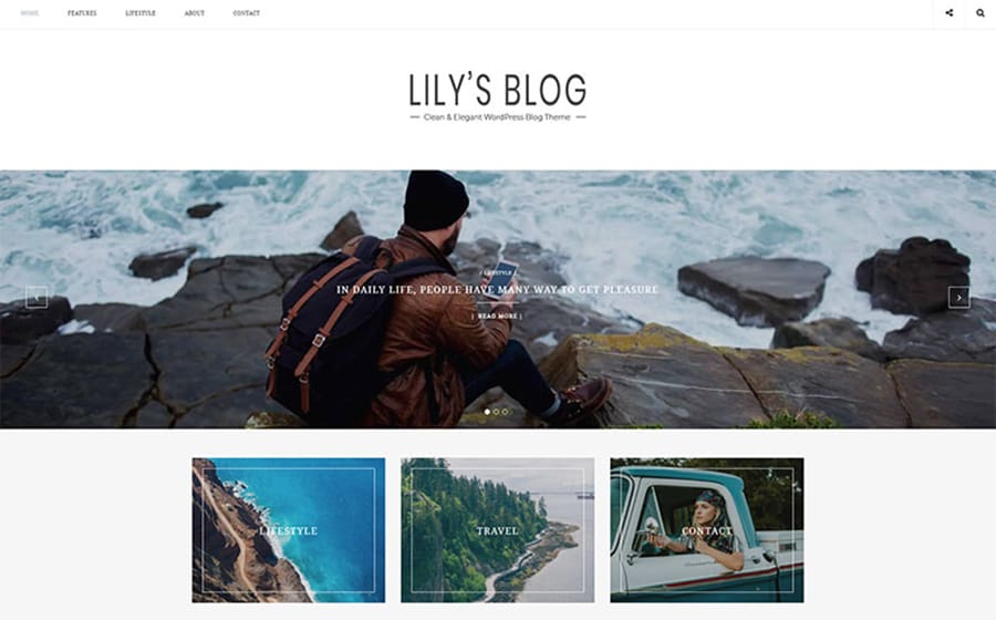 Lily - Theme WordPress propre et elegant pour blog