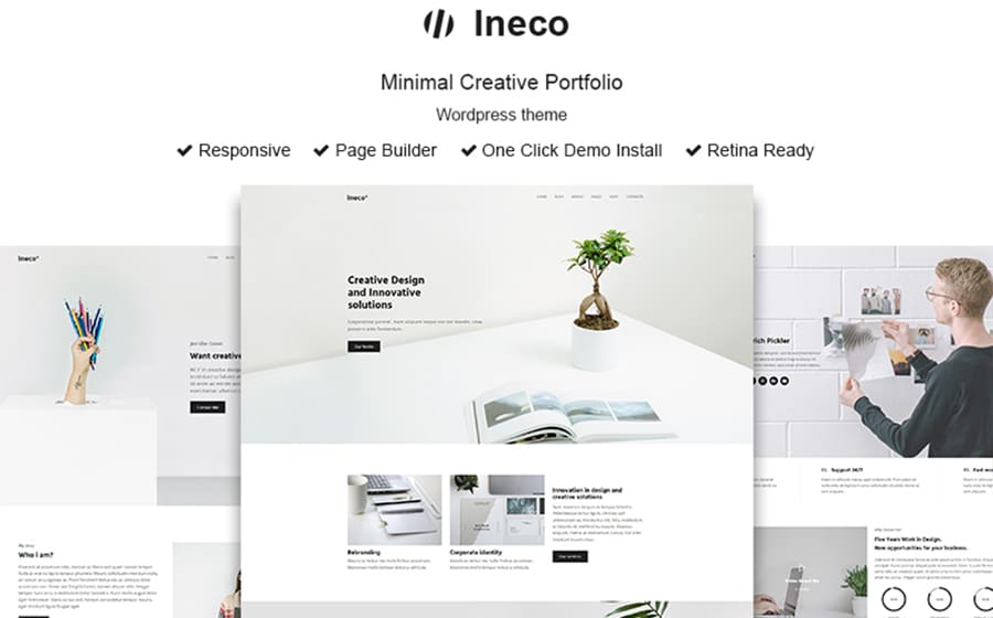 Ineco - Theme WordPress doux, minimaliste et creatif pour portfolio en ligne
