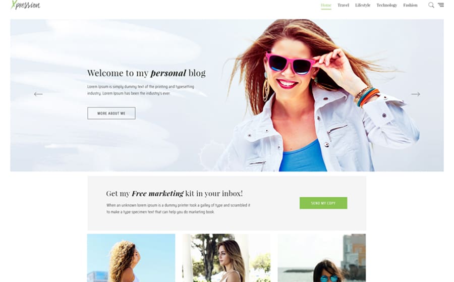 xPression - Theme WordPress Minimaliste Visuellement Attrayant et Rapide pour Blog